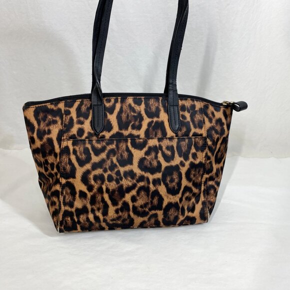 Michael Kors Leopard Nylon Kelsey Tote Bag Purse - Picture 4 of 13
